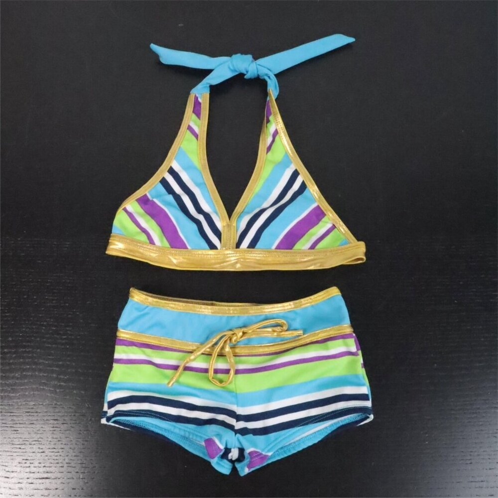 Baby Phat Toddler Girl's 4 2pc Striped Halter Bikini Boy Short Bathing Swimsuit